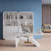 صورة إڤوك– مكتبة خشب طبيعي مزودة بأبواب وأدراج