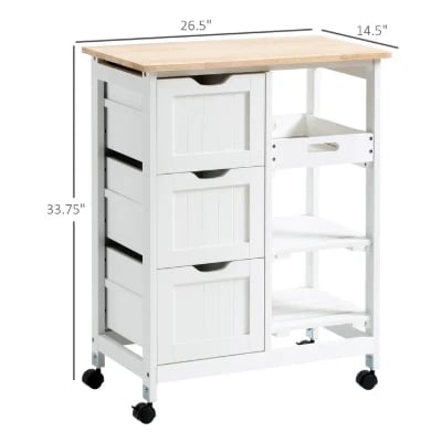 Kulinos Small Kitchen Island with Wheels