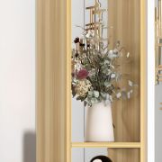 Merin – Natural Wood Room Divider with Shelves on Both Sides