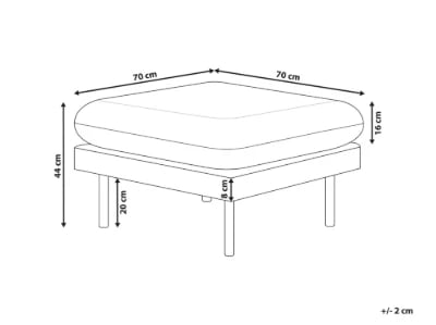 Cielo – Elegant and Comfortable Ottoman with Natural Wood Frame and Metal Legs