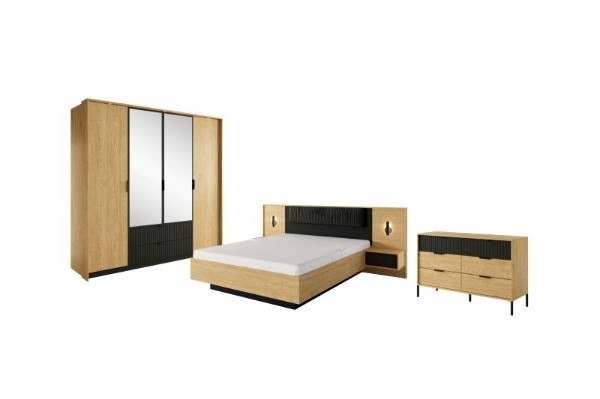 Picture of Arlen Natural Wood Bedroom Set – Ribbed Headboard