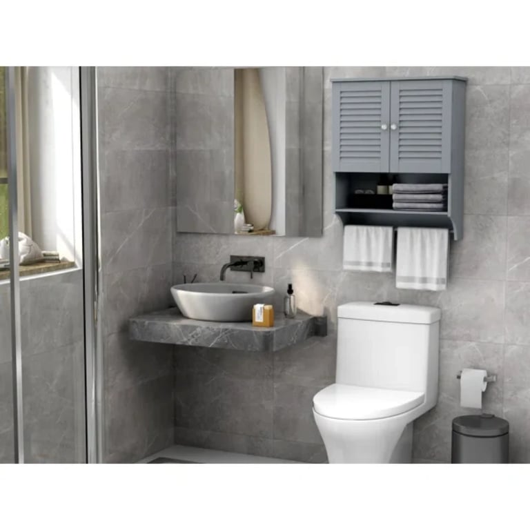 صورة خزانة حمام خشب طبيعي - جيفارا