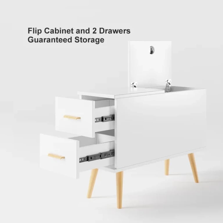 Picture of Monumo Natural Wood Side table  - 2 drawers