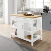 Flury Small Kitchen Island with storage