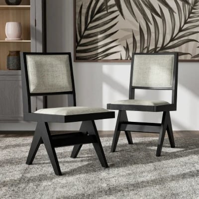 Livano Dining Set – Natural Wood Table with Metal Legs