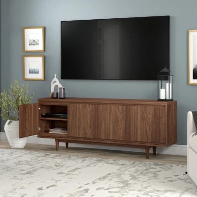 Picture of Olsen Natural Wood TV Unit – Four Doors & Tapered Legs
