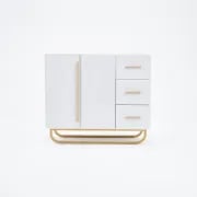 Picture of Crambella White Sideboard Natural wood with drawers and shelves