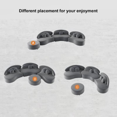 صورة روتانا – كنبة أرضية منحنية بتصميم فني – 3 قطع- خشب طبيعي