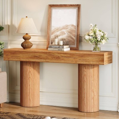 صورة أڤيرا طاولة جانبية – خشب طبيعي مع أرجل أسطوانية مستديرة