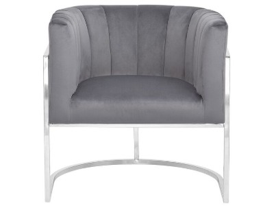 Picture of Arelia Modern Armchair – Natural Wood with Soft Fabric & Metal Legs