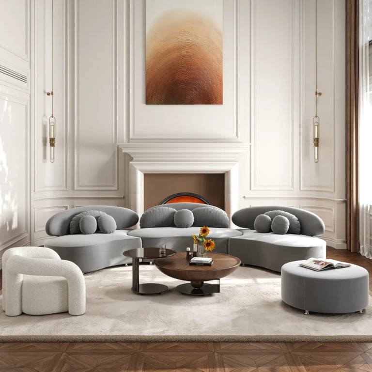 صورة طقم طاولات أوربيتا – تصميم وعاء من الخشب الطبيعي مع طاولة جانبية زجاجية