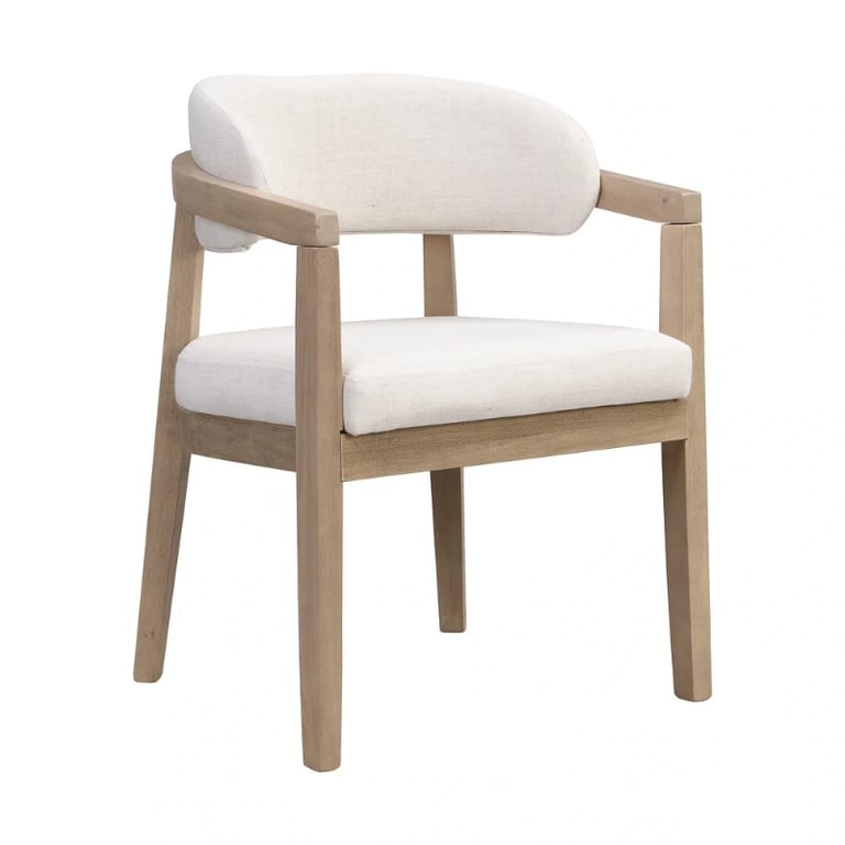 Elvara Dining Set – Natural Wood with Upholstered Chairs