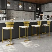 Lumière Dorée – Modern Stainless Steel Bar Stool