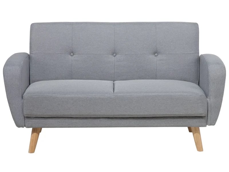 Éliane Convertible Sofa from natural wood legs  & Tufted Backrest.