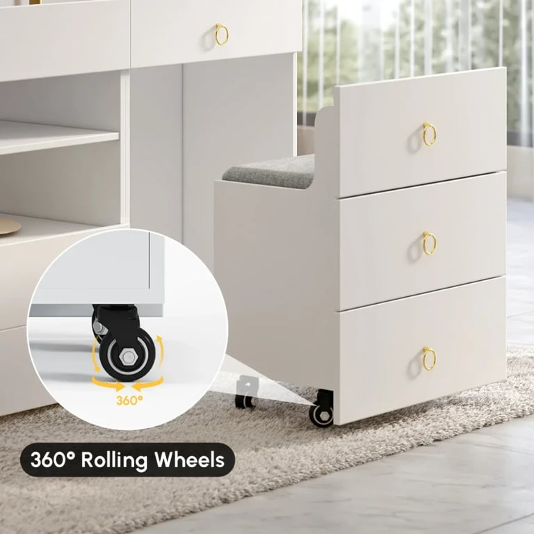 صورة خزانة أدراج سيرين – من الخشب الطبيعي مع منظمات تخزين متعددة