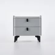 Terryé Nightstand – Natural Wood Design with Faux Marble Top