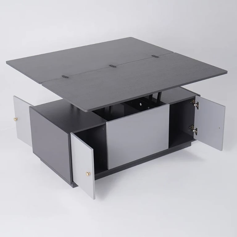 Nerio – Modern TV Unit Set made of Natural Wood with Extendable Design and Multi-Functional Coffee Table