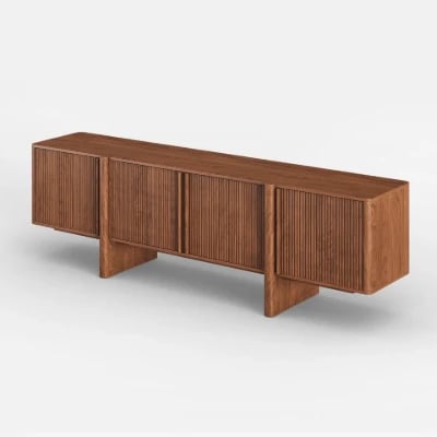 Picture of Tavora Natural Wood Sideboard – Fluted Door Design