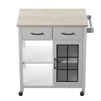 Plippi Wood Rolling Kitchen Cart