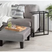 صورة طاولة جانبية كلامي خشب طبيعي مع معدن