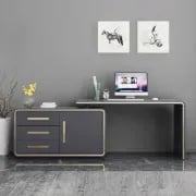 Picture of Laro – Modern Natural Wood Desk with File Cabinet & Drawers