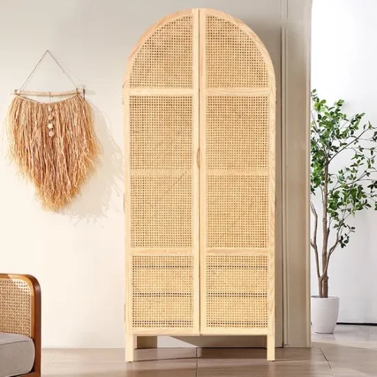 Picture of Milan Wardrobe natural wood with rattan
