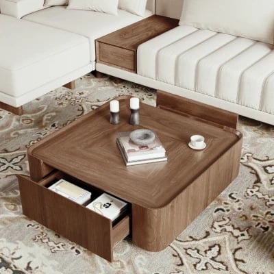 صورة طاولة القهوة المربعة لونادو – خشب طبيعي بلون بني أنيق