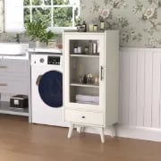 Picture of White Daquarius Freestanding Tower Accent Cabinet with Drawer