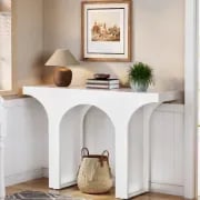 Picture of Arco Natural Wood Console Table – Modern Arch Design