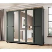 صورة دولاب إمانويلا خشب طبيعي مع مرآه