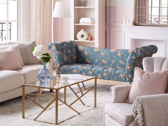 Picture of Latoya Metal Coffee Table with Glass Top