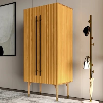 Picture of Levie Natural wood Wardrobe with 2 doors