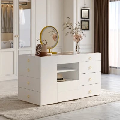 صورة خزانة أدراج سيرين – من الخشب الطبيعي مع منظمات تخزين متعددة