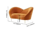 Picture of Royal Velvet Curved Sofa 2-Seater