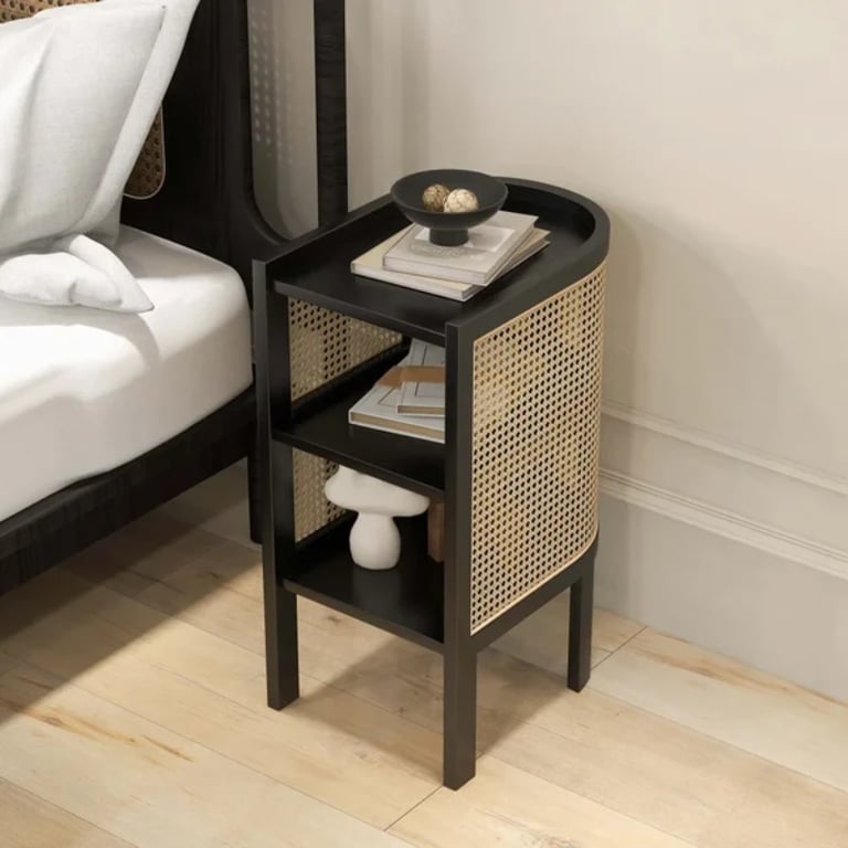 Picture of Klay Rattan Nightstand with natural wood