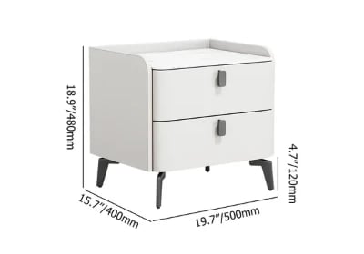 Terryé Nightstand – Natural Wood Design with Faux Marble Top