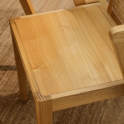 Picture of Navo Natural Wood Dining Set – Woven Backrest