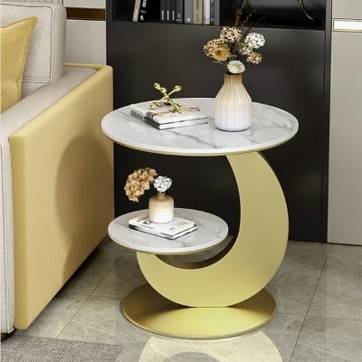 Picture of Marble Side table Melody - Two Shelves