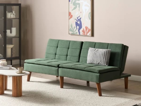 Eldin – Modern Convertible Sofa with Natural Wood Frame