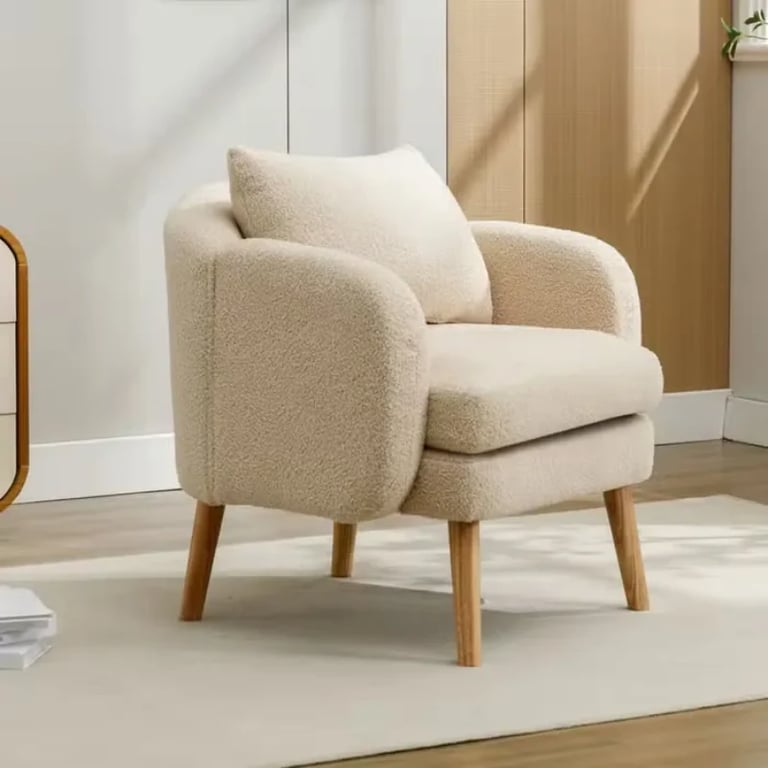 Picture of Velvera Velvet Armchair – Soft Comfort with Natural Wood Legs