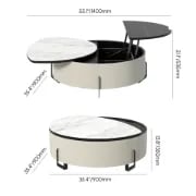 Picture of Mavero Natural Wood  Marble Lift Coffee Table – Smart Design