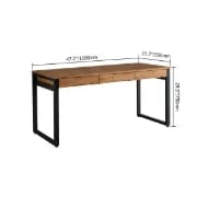 Picture of Ravion – Rustic Natural Wood Desk with Metal Frame & Drawers
