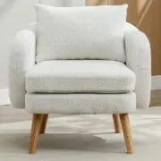 Picture of Velvera Velvet Armchair – Soft Comfort with Natural Wood Legs