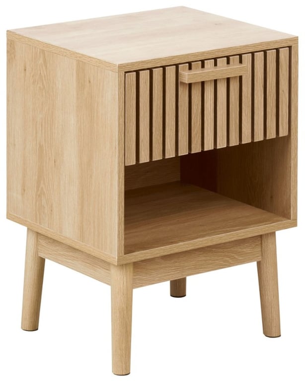 Picture of Maelis Natural Wood Bedside Table – With 2 Drawers