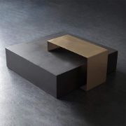 Axis Modern Coffee Table – Natural Wood & Metal