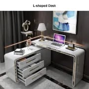 Picture of Laro – Modern Natural Wood Desk with File Cabinet & Drawers
