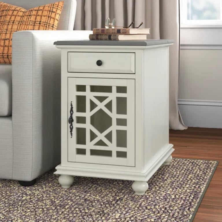 Picture of Ahmara Side table natural wood with storage