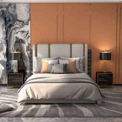 صورة طاولة غرفة نوم خشب طبيعي 2 درج - سيلينا