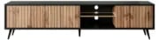 Picture of Nedra Black Natural Wood TV unit  with LED Shelves