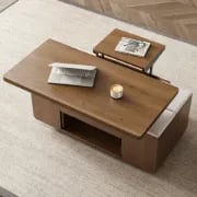 Picture of Landro  Natural Wood  Coffee Table with Drawers